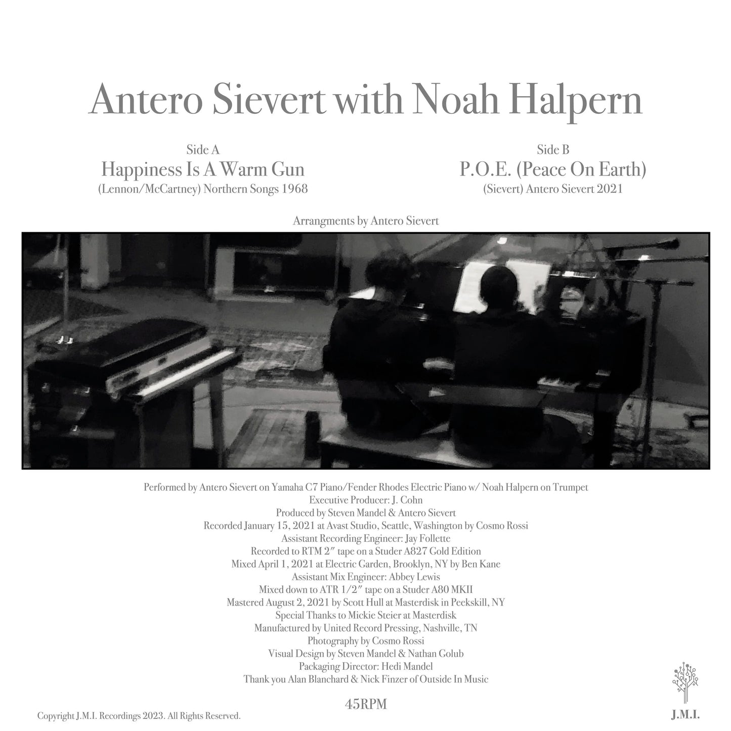 Antero Sievert with Noah Halpern - Happiness Is A Warm Gun (10" vinyl single 45 RPM)
